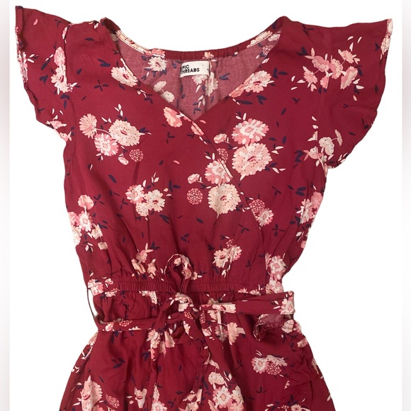 Girls maxi burgundy floral dress - Picture 3 of 7